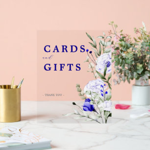 Ombre De Royal Blue Floral Cartes De Mariage Et Ca