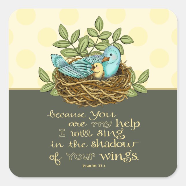 Ombre de ses ailes Stickers Carré (Devant)