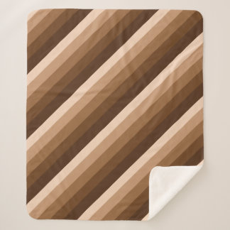 Ombre diagonal stripes in coffee brown tones sherpa blanket