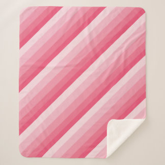 Ombre diagonal stripes in pink tones sherpa blanket