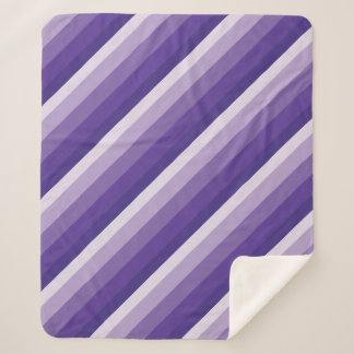 Ombre diagonal stripes in purple tones sherpa blanket
