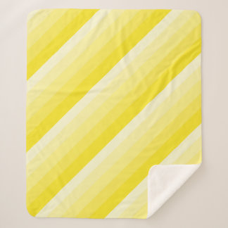 Ombre diagonal stripes in yellow tones sherpa blanket