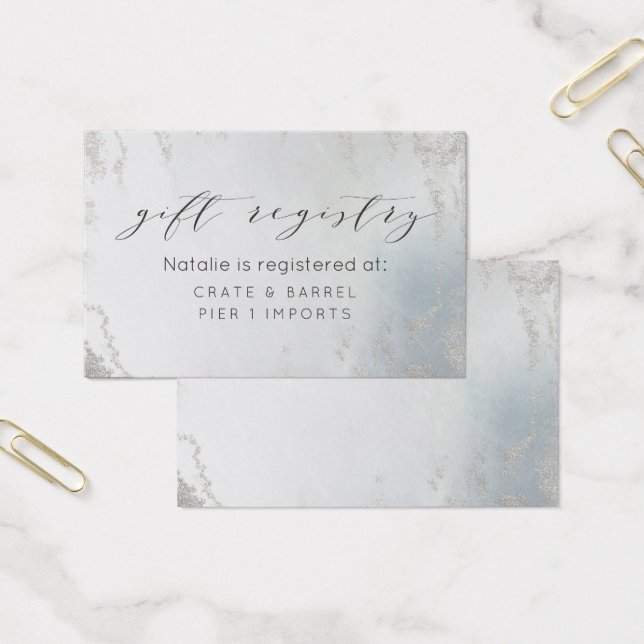 Ombre Dusty Blue Frosted Gift Registry Insert Card (Office)