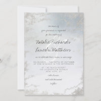 Ombre Dusty Blue Frosted Silver Foil Luxe Wedding