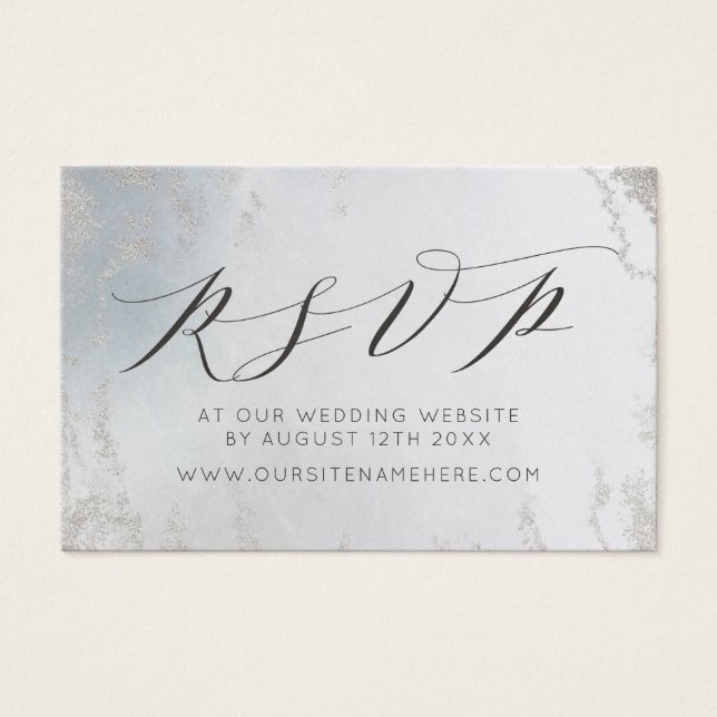 Ombre Dusty Blue Frosted Website RSVP Insérer des  (Devant)