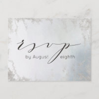 Ombre Dusty Blue Frosted Wedding Meal Choice RSVP