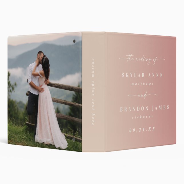 Ombre Dusty Pink & Champagne Wedding Photo Album Binder (Background)