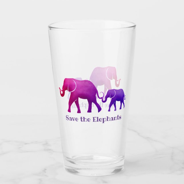 Ombre Elephants Design Verre à boire (Devant)