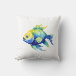 Ombre Fish Small Throw Pillow