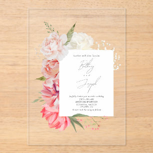Ombré Floral Botanical Elegant Wedding Invitation
