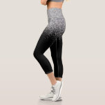 Ombre Glitter Fading Sparkle Silver Capri Leggings<br><div class="desc">This design may be personalized by choosing the Edit Design option. You may also transfer onto other items. Contact me at colorflowcreations@gmail.com or use the chat option at the top of the page if you wish to have this design on another product or need assistance with this design. Glitter look...</div>