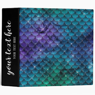 Ombre Glitter Mermaid Scales Binder