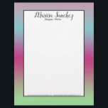 Ombre Glitter Rainbow Colourful Border Letterhead<br><div class="desc">Letterhead with Ombre Faux Glitter</div>