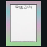 Ombre Glitter Rainbow Pastel Colourful Border Letterhead<br><div class="desc">Letterhead with Ombre Faux Glitter</div>