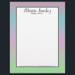Ombre Glitter Rainbow Pastel Colourful Border Letterhead<br><div class="desc">Letterhead with Ombre Faux Glitter</div>