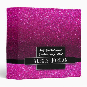Ombre Glitter Sparkles Recipe Book Photo Album Binder