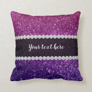 Ombre glitter sparkling throw pillow