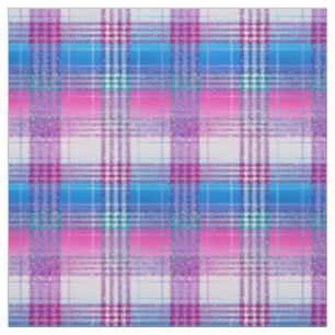 Ombre Glitter Tartan in Blue Pink Purple Fabric
