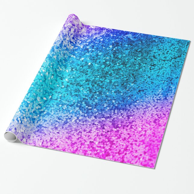 Ombre Glitter Wrapping Paper (Unrolled)