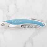 Ombre Gradient Dip Dye Blue Custom Bridal Party  Corkscrew<br><div class="desc">Custom Ombre Gradient Dip Dye Ocean Blue Custom Bridal Shower Corkscrew Favour</div>