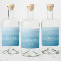 Ombre Gradient Dip Dye Ocean Blue Bridal Shower