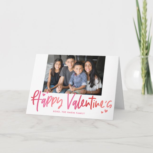 Ombre Greeting Valentine's Day Photo Card (Front)