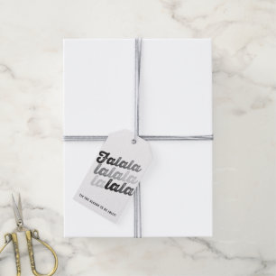 Ombre Grey Falalalala Bold Script Modern Holiday Gift Tags