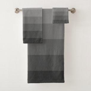 Ombre Grey Tones Gradient  Bath Towel Set