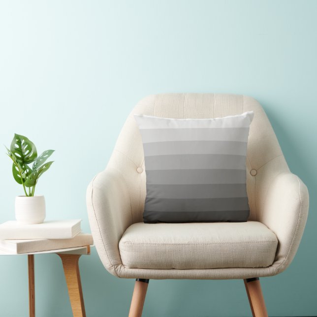 Ombre Grey Tones Gradient  Throw Pillow (Chair)