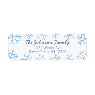 Ombre Hand Drawn Snowflake Return Address Labels