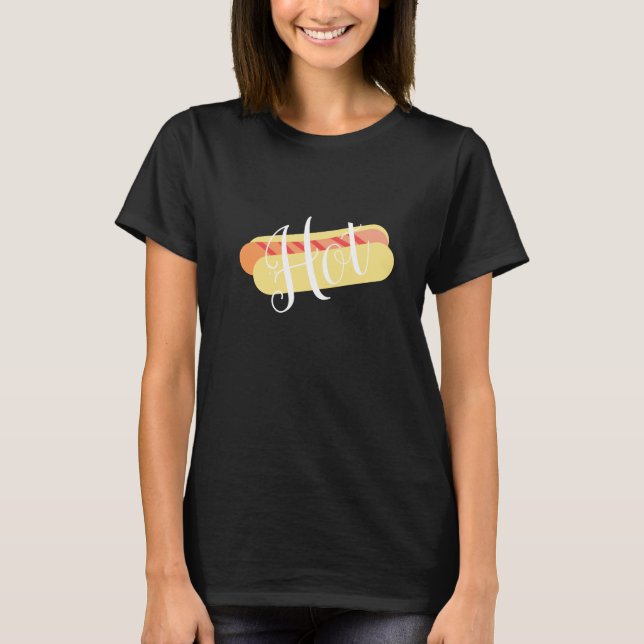 Ombre Hot Dog with Stripes T-Shirt (Front)