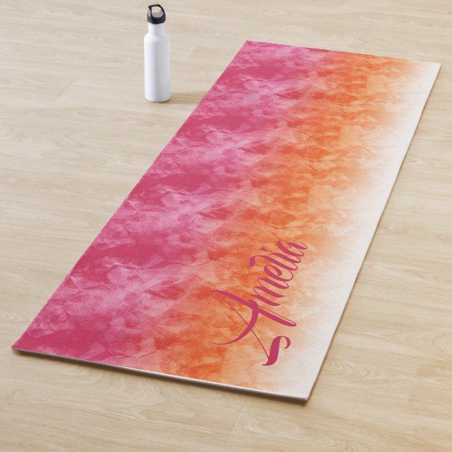Ombre Ice Soft Pink Orange ID115 Yoga Mat (In Situ)