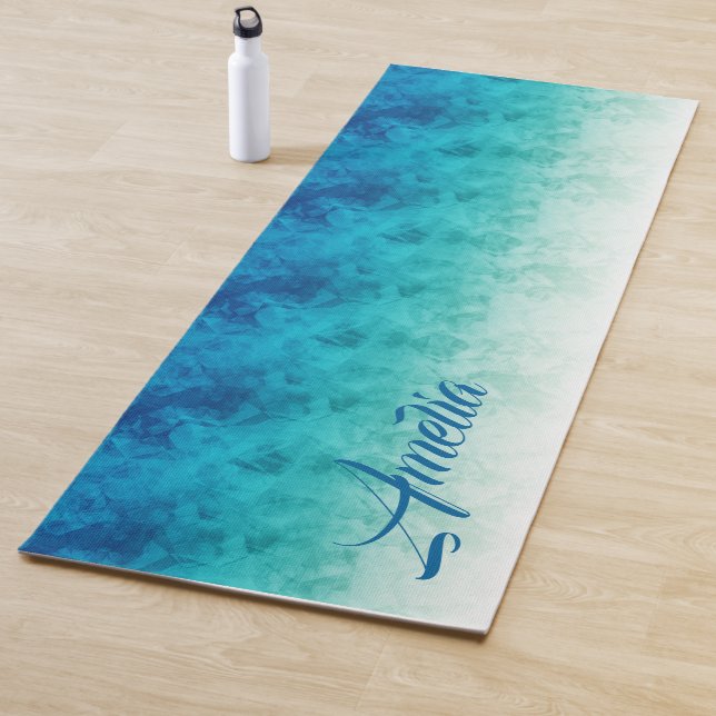 Ombre Ice Turquoise ID115 Yoga Mat (In Situ)