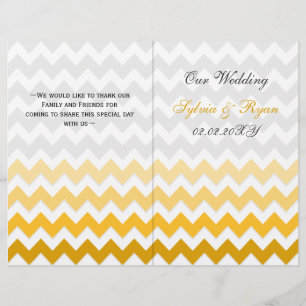 Ombre jaune Chevron plié programme de mariage