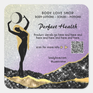*~* Ombre Lavender Goddess Intention Spell AP24 Square Sticker