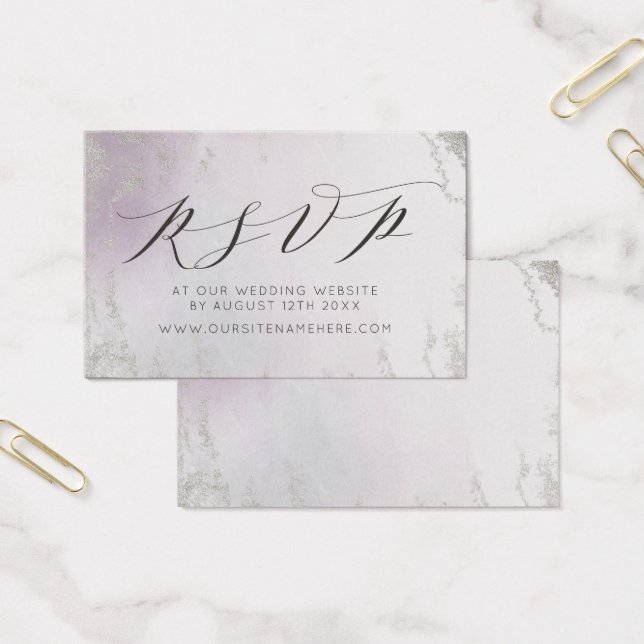 Ombre Light Purple Frost Website RSVP Insert Cards (Office)