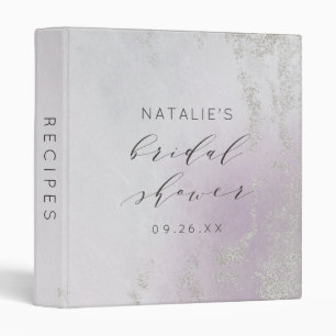 Ombre Light Purple Luxe Bridal Shower Recipe Card Binder