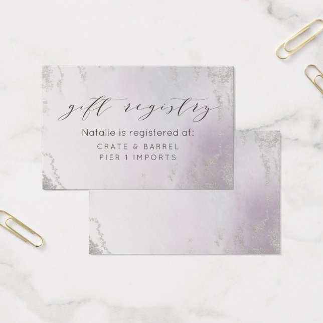 Ombre Light Purple Luxe Gift Registry Insert Card (Office)