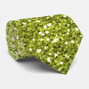 Ombre Lime Green Glitter Sparkle Luxurious  Tie
