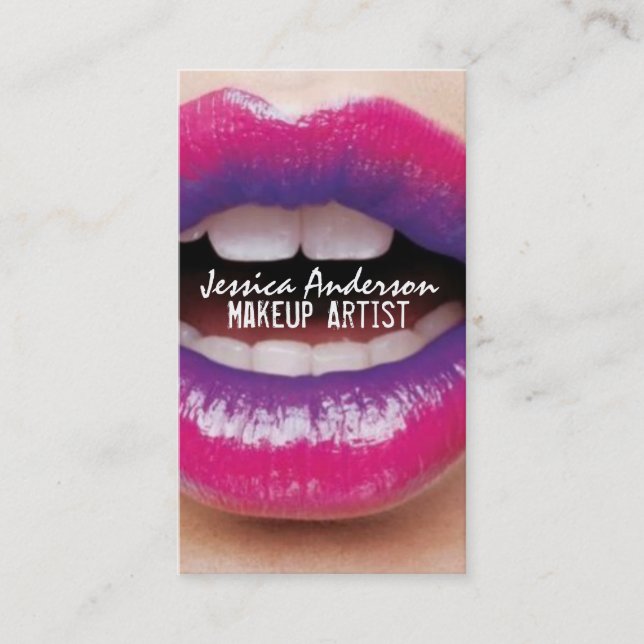 Ombre Lipstick Makeup Artist Business Card (Front)