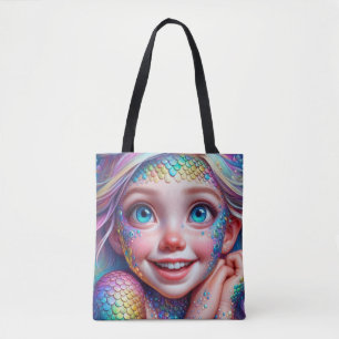 Ombre little mermaid tote bag