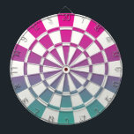 Ombre Magenta Purple Teal And White Dartboard<br><div class="desc">Ombre Magenta Purple Teal And White Dart Board</div>