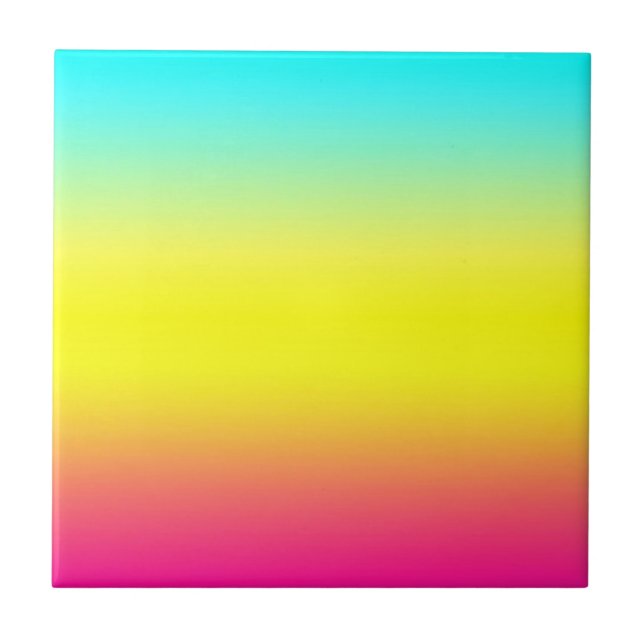 Ombre Magical Rainbow Unicorn Colours Tile (Front)