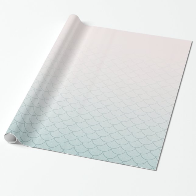 Ombre Mermaid Scales Wrapping Paper (Unrolled)