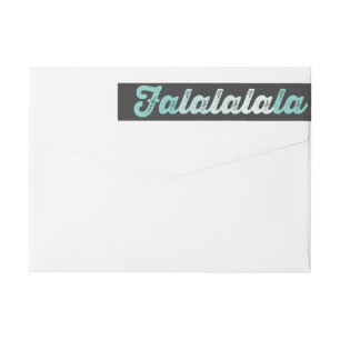 Ombre Mint Falalalala Bold Script Modern Holiday Wrap Around Label
