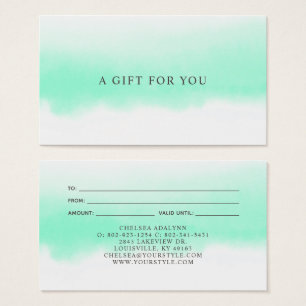 Ombre Mint Watercolor Minimalist Luxury Gift Card