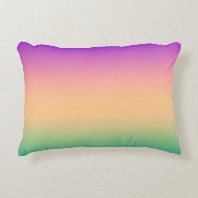 Ombre , multicolored accent pillow (Front)