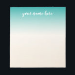 Ombre Notepad Personalized<br><div class="desc">Cute teal and beige personalized notepad</div>