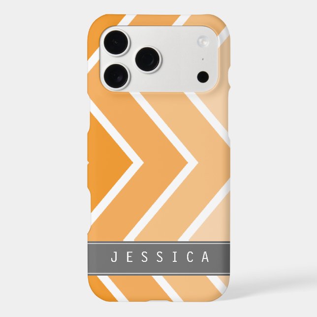 Ombre Orange Zig Zag Chevrons Pattern (Back)