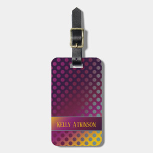 Ombre Passion Fruit Polka Dots Personalized Luggage Tag